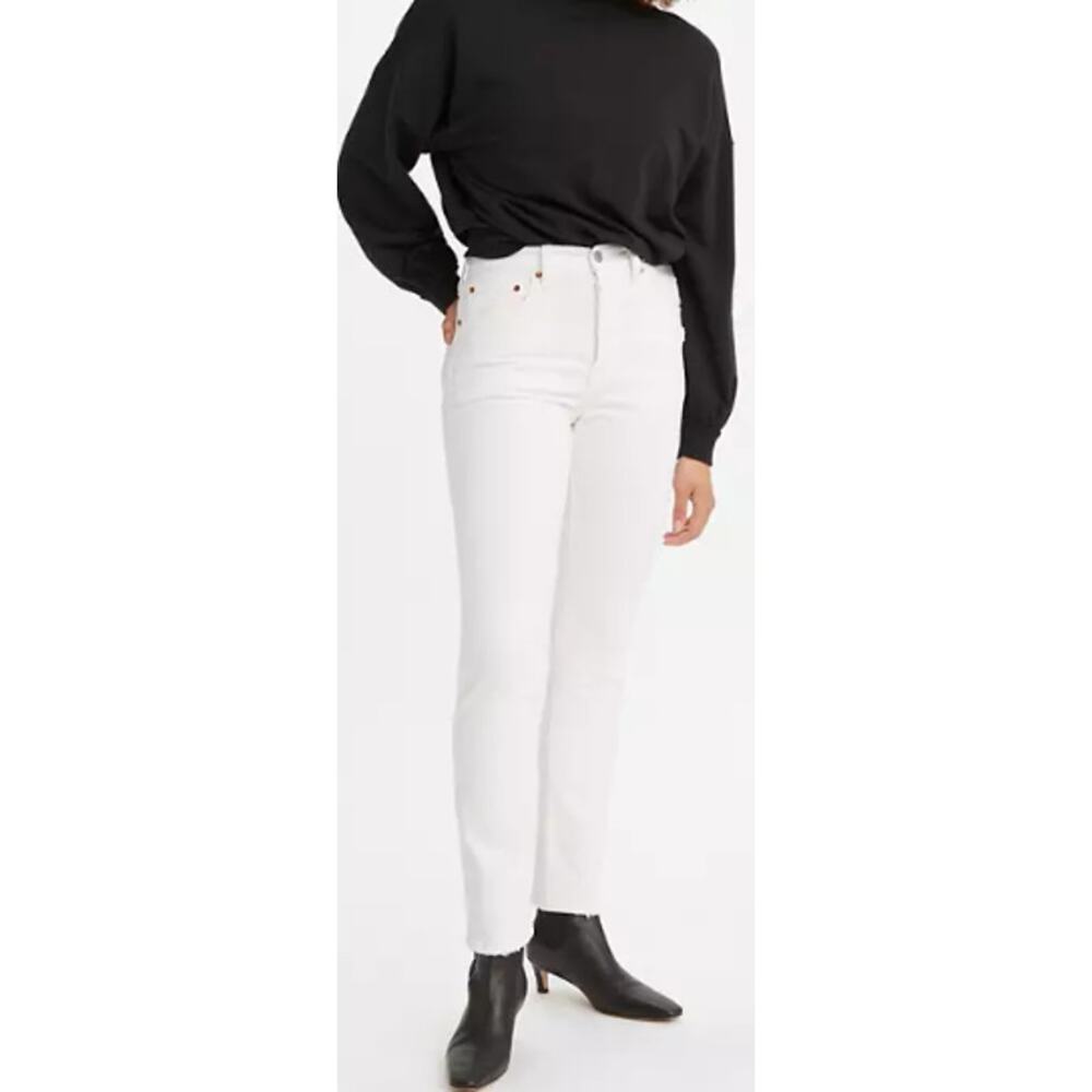 Levis 501 Premium Skinny Distressed Jeans White Size‎ 24